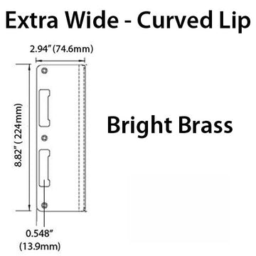 Strike Plate, PC0024N, Extra Wide Latch & Deadbolt 2.94 x 8.82 - Brass